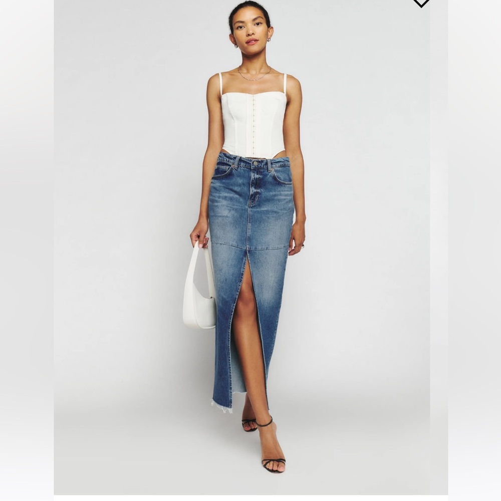 Reformation Tazz Maxi Denim Skirt
